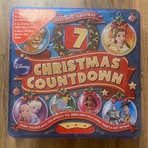 Disney Christmas Countdown Tin - Red & Blue Holiday Advent